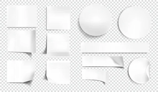 Beyaz Kağıt Saydam Arkaplanda Folyo Kağıt Yama Modelleme Etiketi Izole — Stok Vektör