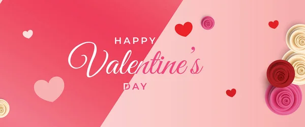 Happy Valentines Day Achtergrond Verkoop Promo Banner Voor Social Media — Stockvector