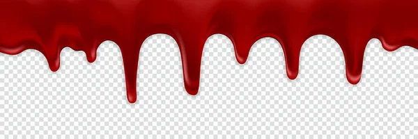 3D現実的な血が流れる 滴と液体のスプラッシュ ハロウィン怖いパーティー チラシ バナーやウェブ上で使用することができます ベクターイラスト — ストックベクタ