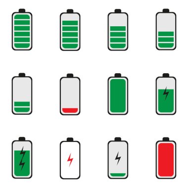 Smartphone Batarya Şarj Durumu Simge Tanımlama Vektörü