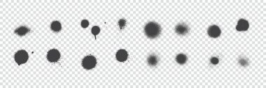 Bir dizi siyah boya lekesi. Vektör illüstrasyonu