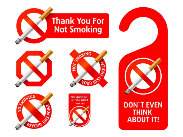 没有吸烟标签 用于公共场所 网站和移动应用程序的向量概念设计 不要吸烟的标志 矢量说明 — 图库矢量图片