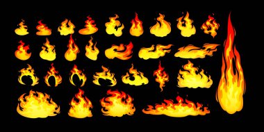 Kırmızı ve turuncu ateş etmek kümesi