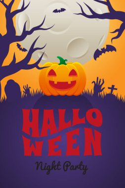 Balkabaklı Cadılar Bayramı Partisi Posteri. Cadılar Bayramı Olayı için poster