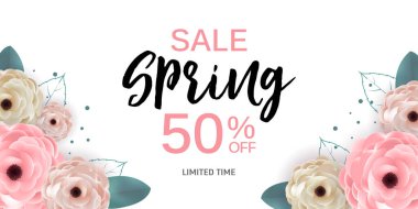 Soyut bahar satış arka plan şablonu. Vektör çizim