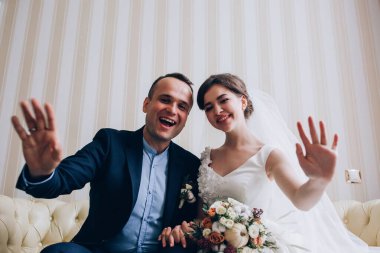 mutlu gelin ve damat, düğün günü