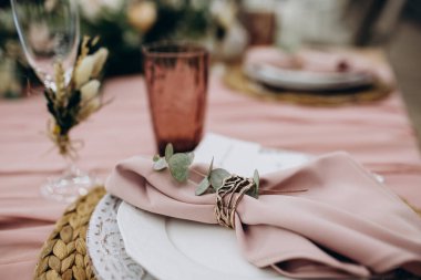 Düğün için servis edilen masa, kapatın.