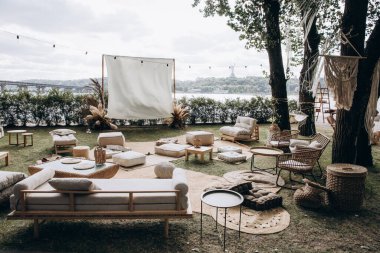 Çok güzel bir düğün masası. Kapatın.