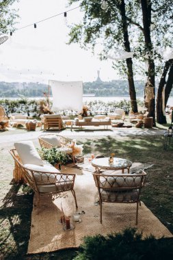 Çok güzel bir düğün masası. Kapatın.