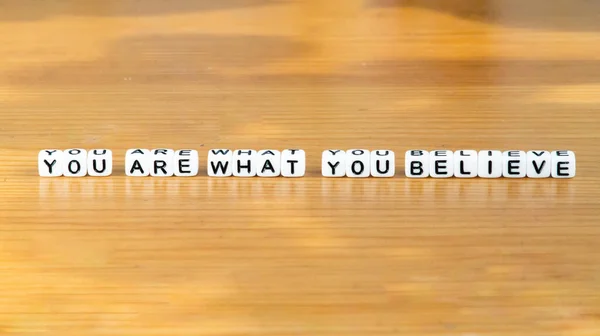 You What You Believe Motivation Inspiration Quote Black Letter Beads — Stock Photo, Image