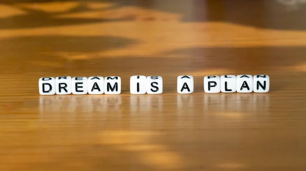 Dream Plan Slogan White Letter Beads Motivation Inspirational Quotes High — Stock Photo, Image