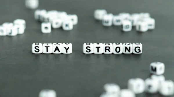 Stay Strong Motivational Quote Black Letters White Background Inspiration Concept — Stock Photo, Image