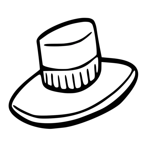Silhouette Vectorielle Chapeau Sur Fond Blanc — Image vectorielle