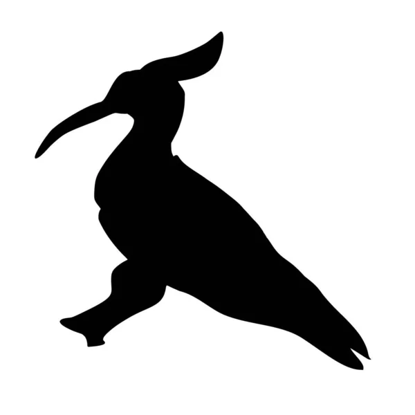 Silueta Vectorial Pájaro Sobre Fondo Blanco — Archivo Imágenes Vectoriales