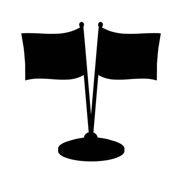 Silhouette Vettoriale Bandiera Sfondo Bianco — Vettoriale Stock