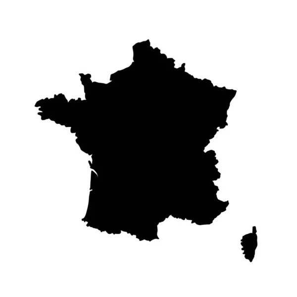 Векторний Силует Карти Франції Білому Тлі — стоковий вектор