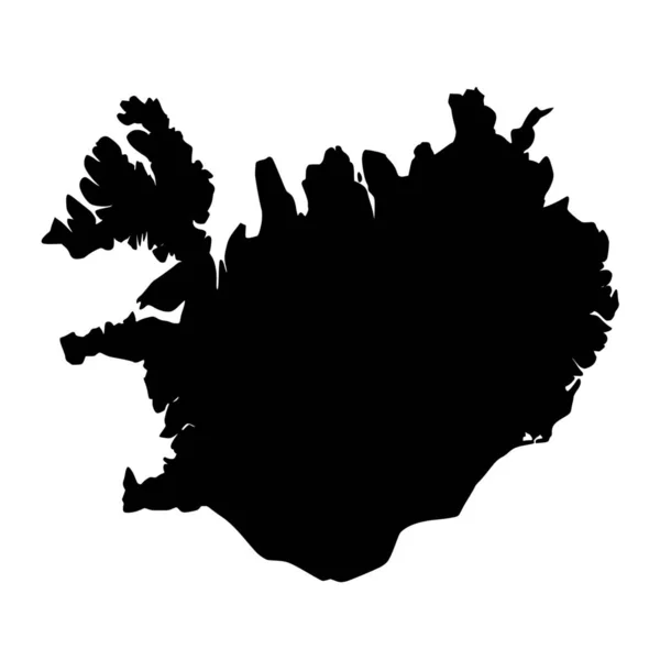 Sílhueta Vetorial Iceland Map Sobre Fundo Branco —  Vetores de Stock