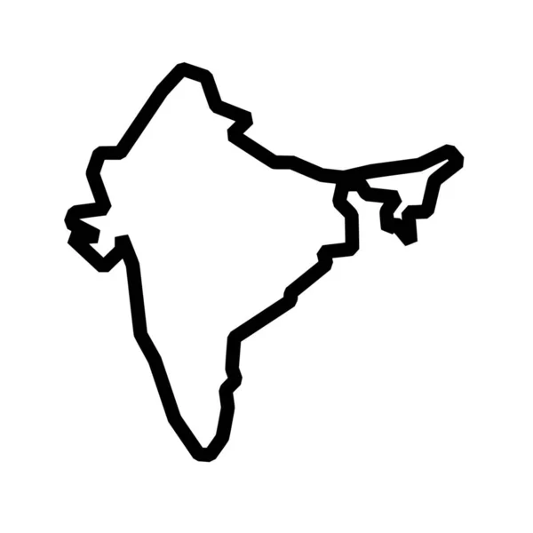 Silhouette Vettoriale Dell India Mappa Sfondo Bianco — Vettoriale Stock