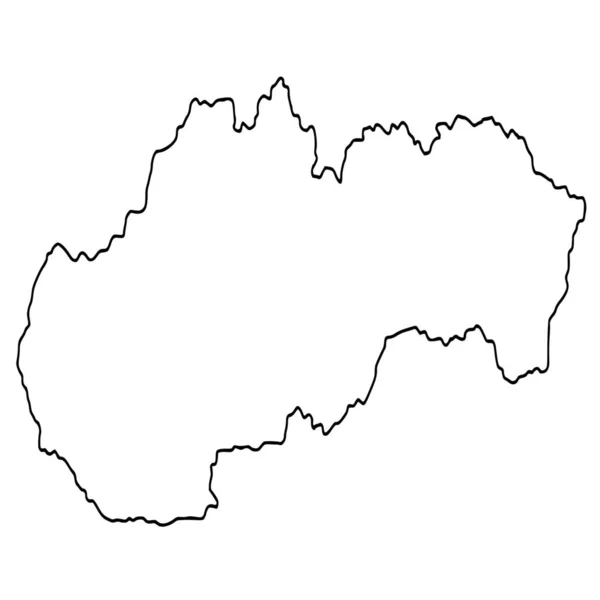 Vektorsilhouette Der Slowakei Karte Auf Weißem Hintergrund — Stockvektor