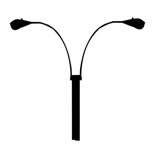 Silhouette Vettoriale Lampione Sfondo Bianco — Vettoriale Stock