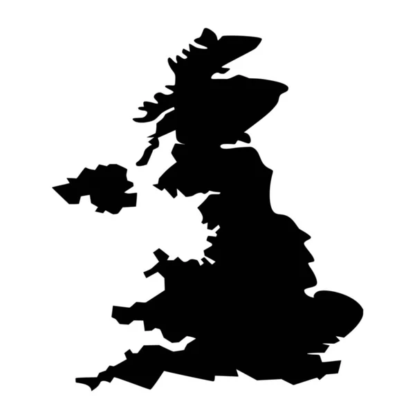 Векторный Силуэт Карты Великобритании Белом Фоне — стоковый вектор