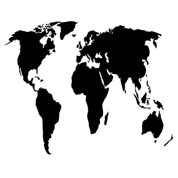 Векторний Силует Карти Світу Білому Тлі — стоковий вектор