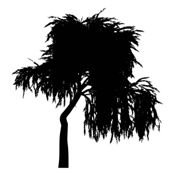 白い背景の上の木のベクトル シルエット — ストックベクタ