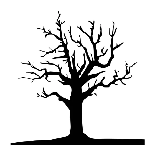 Векторний Силует Дерева Білому Тлі — стоковий вектор