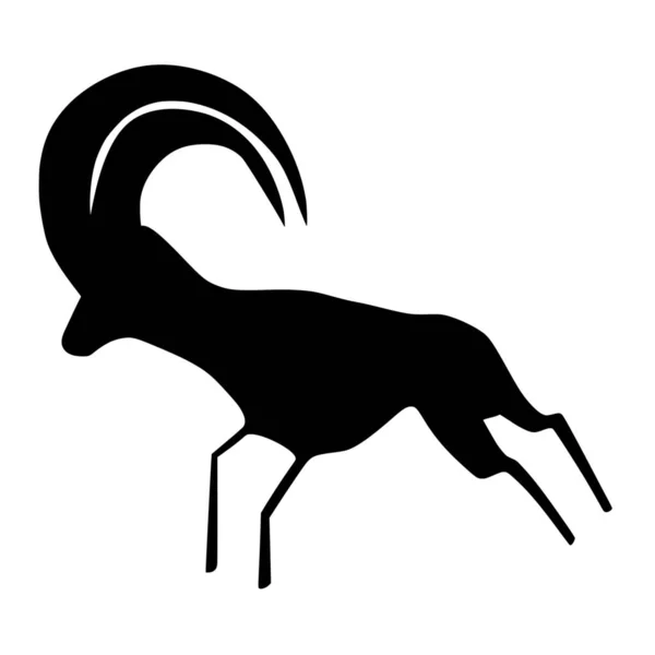 Vektor Silhuett Antilop Vit Bakgrund — Stock vektor