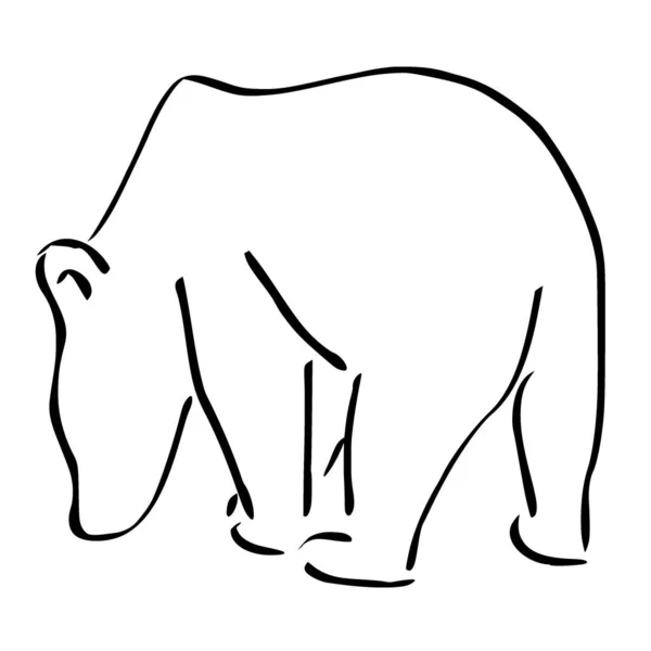 Vector Silhouette Bear White Background — Stock Vector