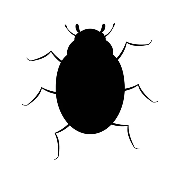 Vector Silhouette Beetle White Background — Stock Vector