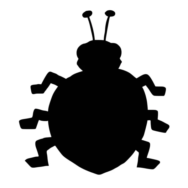Beyaz Arkaplanda Böceğin Vektör Silueti — Stok Vektör