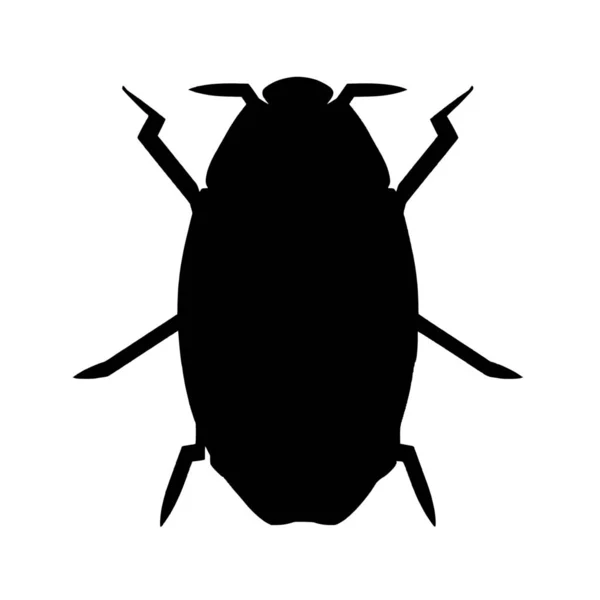 Silueta Vectorial Escarabajo Sobre Fondo Blanco — Archivo Imágenes Vectoriales