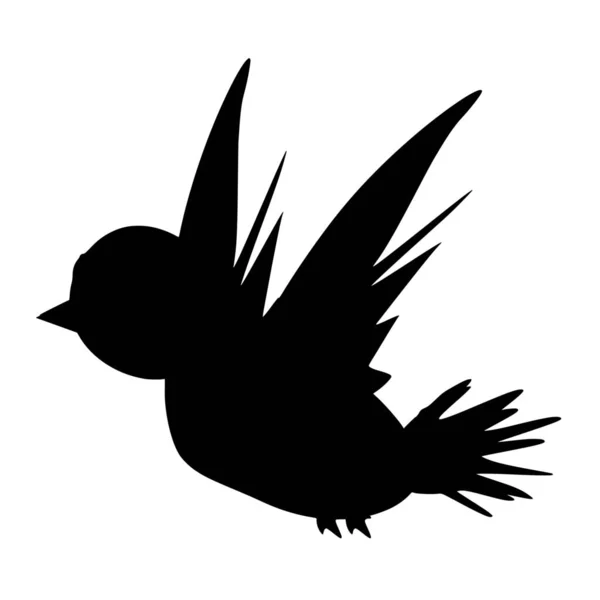 Vektor Silhouette Des Vogels Auf Weißem Hintergrund — Stockvektor