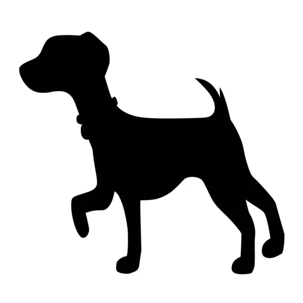 Векторный Силуэт Собаки Белом Фоне — стоковый вектор