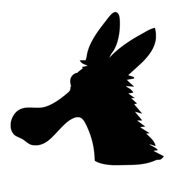 Vector Silhouette Donkey White Background — Stock Vector