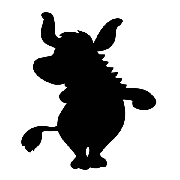 驴的向量剪影在白色背景 — 图库矢量图片