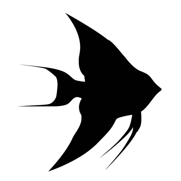 白い背景の上の魚のベクトル シルエット — ストックベクタ