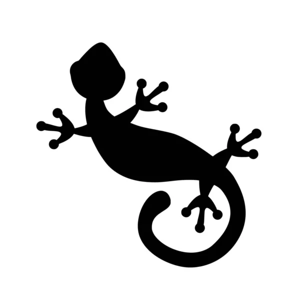 Wektorowa Sylwetka Gecko Białym Tle — Wektor stockowy