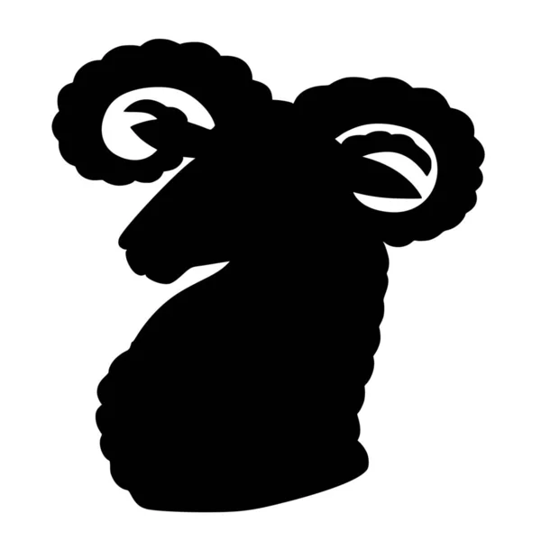 白色背景山羊的矢量轮廓 — 图库矢量图片