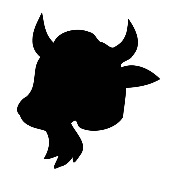 Vector Silhouette Goat White Background — Stock Vector