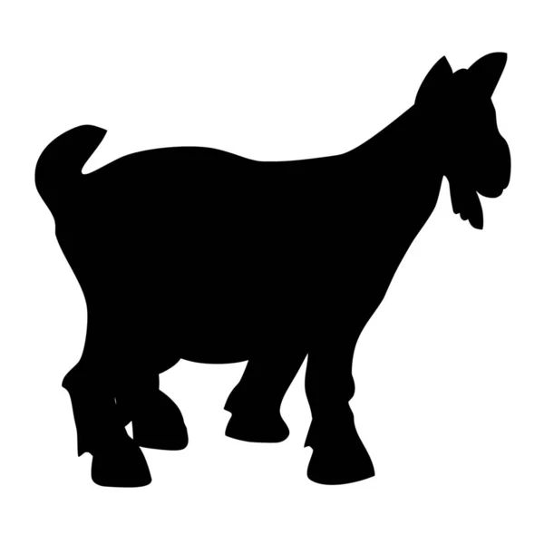 白い背景にヤギのベクトルシルエット — ストックベクタ