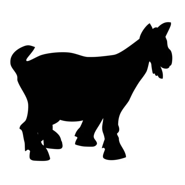 Vektorsilhouette Der Ziege Auf Weißem Hintergrund — Stockvektor