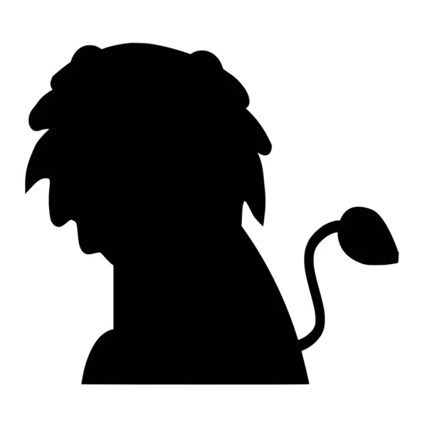 Vektor Silhouette Des Löwen Auf Weißem Hintergrund — Stockvektor