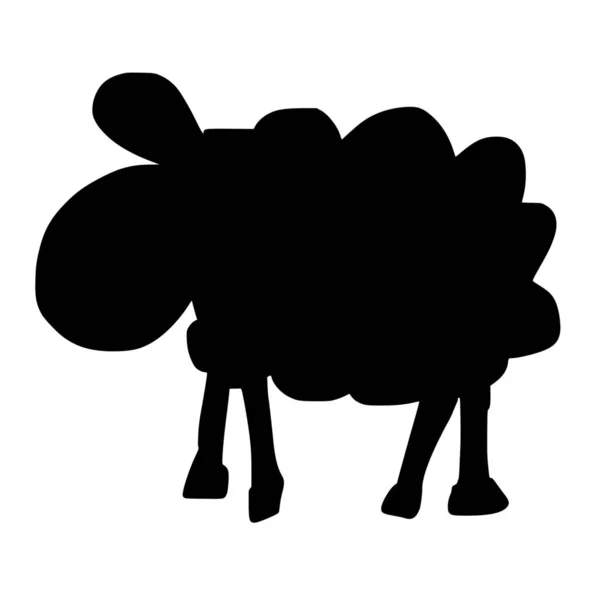 白い背景に羊のベクトルシルエット — ストックベクタ