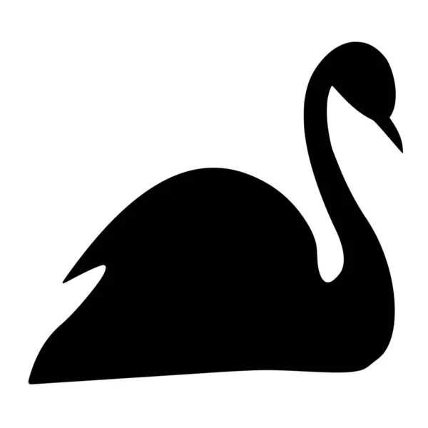 Vector Silhouette Swan White Background — Stock Vector