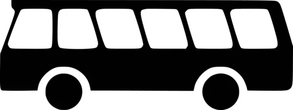 Sílhueta Vetorial Ônibus Fundo Branco — Vetor de Stock