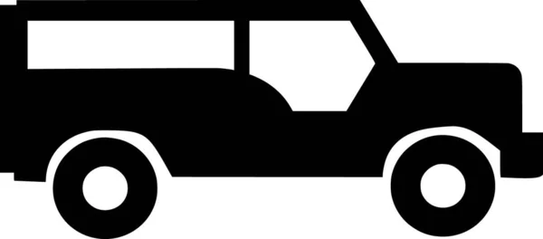 Vektor Silhuett Jeep Vit Bakgrund — Stock vektor