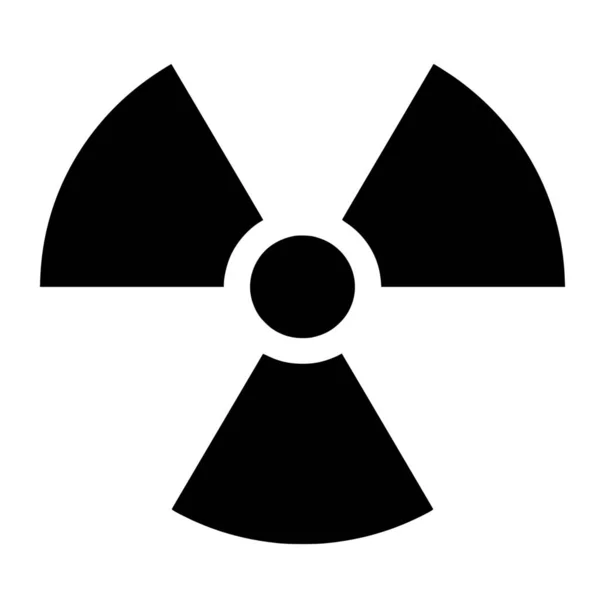 Silueta Vectorial Símbolo Nuclear Sobre Fondo Blanco — Vector de stock