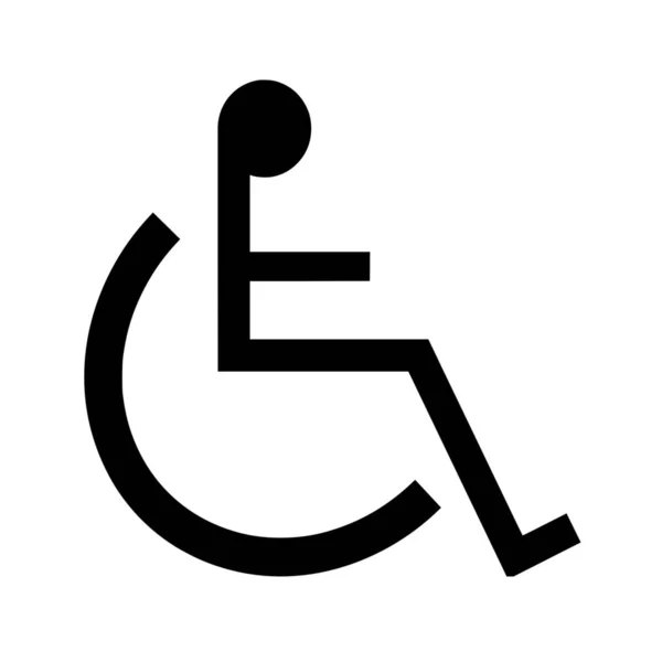 白色背景下轮椅的矢量轮廓 — 图库矢量图片